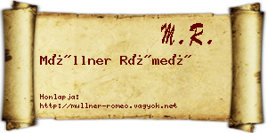 Müllner Rómeó névjegykártya